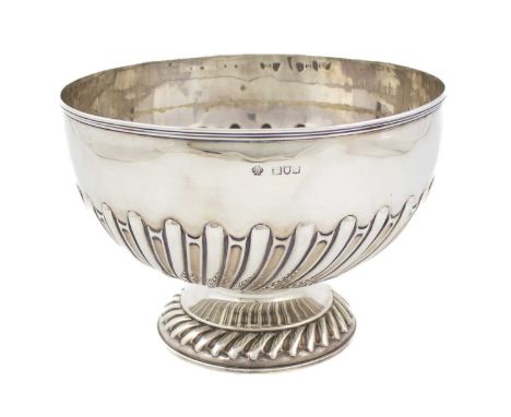 An Edwardian silver rose bowl, by William Hutton and Sons, London 1901, circular form, part-fluted decoration, diameter 23cm,