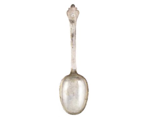 A late-17th century provincial silver Trefid spoon,marks worn, maker's mark possibly AH,the reverse of the oval bowl with a p