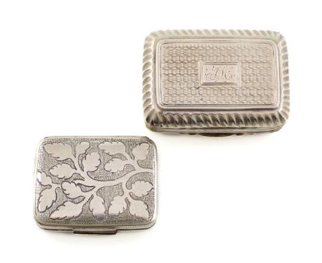 A George IV silver vinaigrette, by Lawrence and Co., Birmingham 1820, rectangular form, reeded, fluted and engine-turned deco