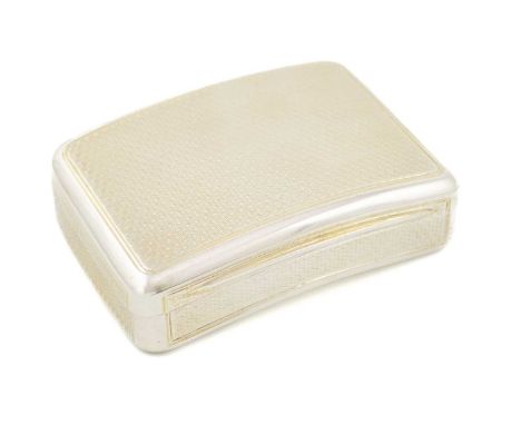 A George III snuff box, by Phipps and Robinson, London 1806, shaped rectangular form, engine-turned decoration, the inside co