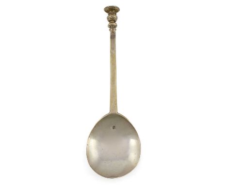 An early-17th century provincial silver Seal-top spoon,marked once in the bowl and three times on the stem A.S, with a pellet