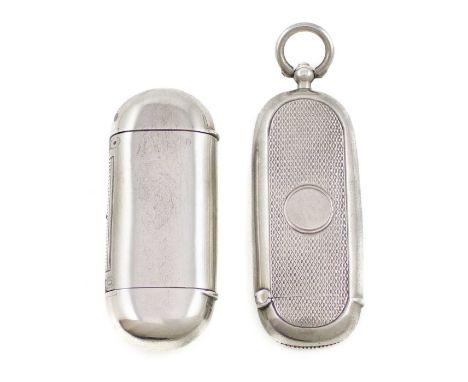 An Edwardian silver combination vesta and sovereign case, by A and J Zimmerman, Birmingham 1907, rounded rectangular form, en