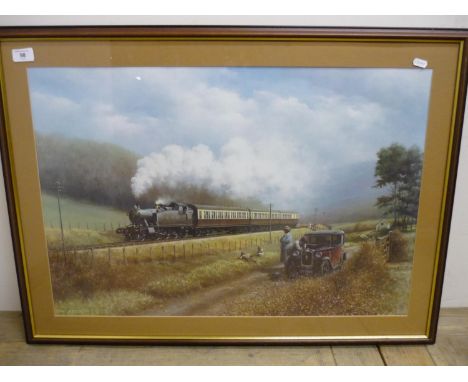 Print after Don Bracken of a G.W.R. train in  country scene 