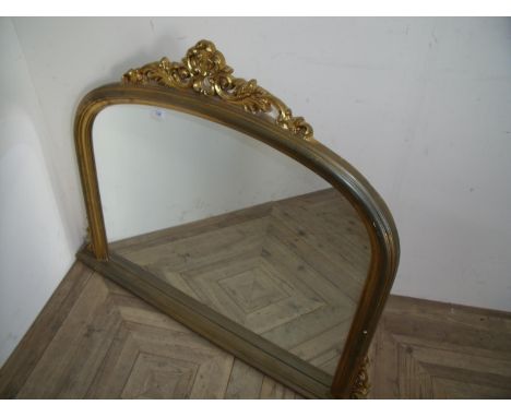 Victorian style gilt framed over mantel mirror (width 120cm) 