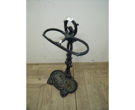 Art Nouveau style cast metal two sectional stick stand 