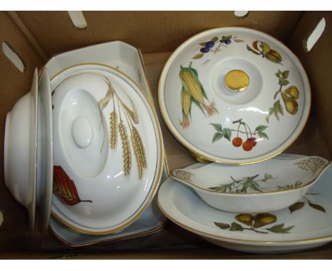 Selection of Royal Worcester Evesham pattern serving terrines, dishes etc. 