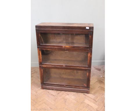 A 1930's three section oak Globe Wernicke bookcase