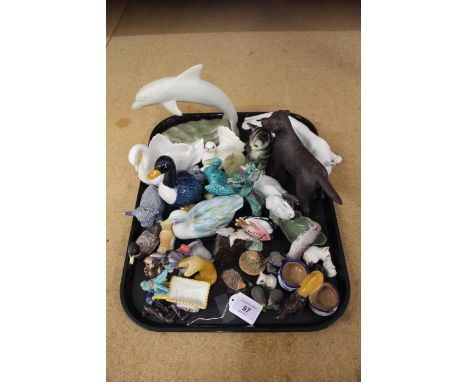 A large selection of ceramic etc animals and birds