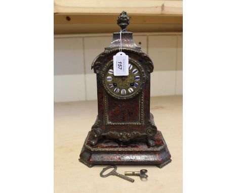 A 19th Century boulle work clock on base, the movement marked O. Berger, Paris (sold as a restoration project as movement not