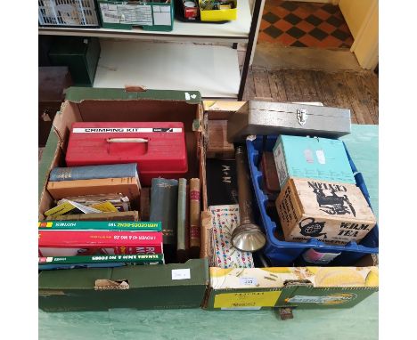 A large quantity of workshop paraphernalia including books, tools, etc