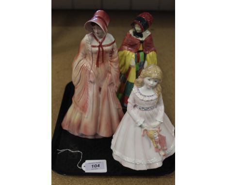 A Royal Doulton 'Parsons Daughter' figurine HN 564, a Royal Worcester 'I Dream' figurine plus a British made figurine