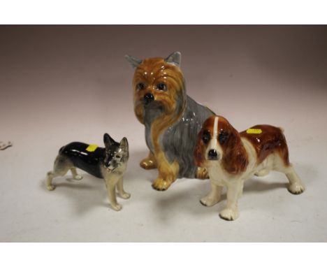 THREE CERAMIC DOG FIGURES 
