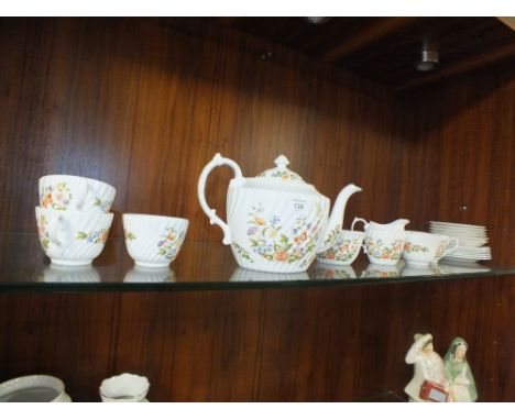AN AYNSLEY COTTAGE GARDEN SIX PERSON TEA SERVICE 