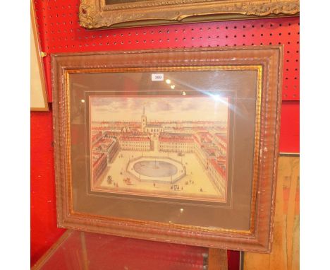 A print of St James's square in a gilt frame