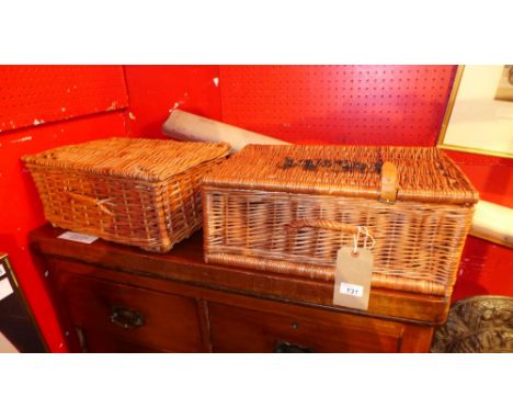 A Fortnum and Mason wicker hamper and one other (2)