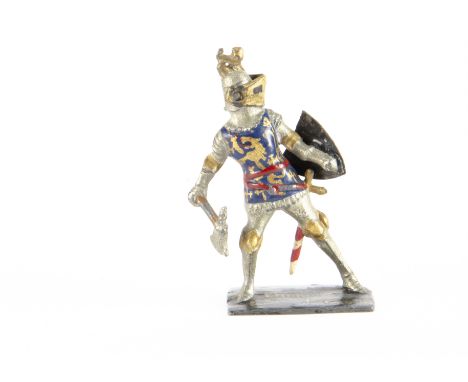 Richard Courtenay No. 18 foot knight figure with axe, Thomas Lord Braose, probably pre-WW2 version, with moveable visor, VG,