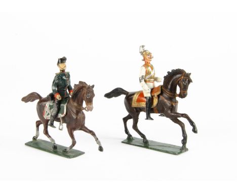 Noris 60mm scale mounted figures,  consisting of a 19th Century Artillery officer, G, and a figure with a separately cast mou