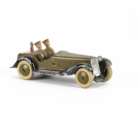 Britains loose pre-WW2 version Army Staff Car, set 1448, missing screen and one headlamp, 