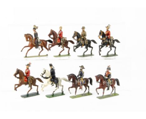 Noris 50mm mounted Boer War-period British officers (5),  including Redvers Buller on white horse, Roberts and Kitchener, wit