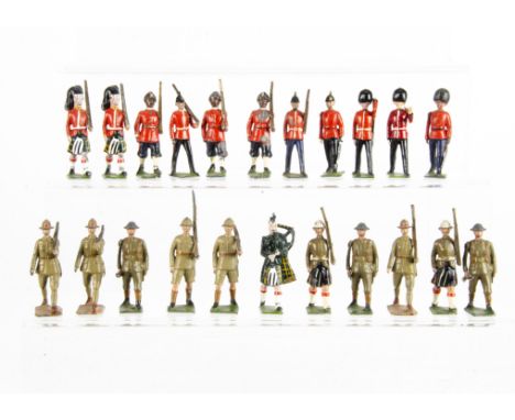 Britains loose figures from set 67 the 1st Madras Native Infantry (5), set 1542 New Zealand Infantry (6, no officer, one rifl