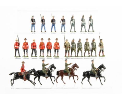 Britains North American Troops comprising of set 227 US Infantry (8),  228 US Marines, 1940 version (8), 229 US Cavalry, post