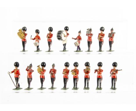 Britains loose set 37 Coldstream Guards Bandsmen (20 only) Drum Major missing top of staff, bassoon bent, additional guards e