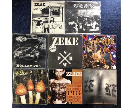Zeke - 8 x 7" Single Records: West Seattle Acid Party Orange Vinyl, Fight In The Storeroom Test Pressing, Holley 750, S/W/P/R