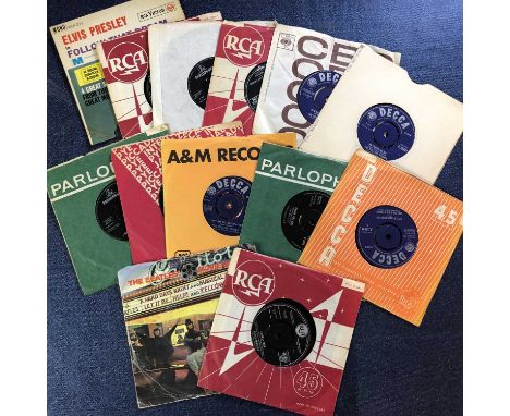 60s Pop/Rock - Approx 140 7" Single Records Including The Beatles, Elvis Presley, The Rolling Stones etc. 