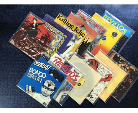 Punk/New Wave - 13 x 7" Single Records: Killing Joke - Wardance, Chop Chop, Me Or You 2x7", Empire Song, America, Rezillos/Re