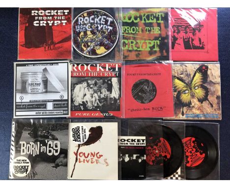 Rocket From The Crypt - 13 x 7" Single Records: Yum Kippered 1992 Yellow Vinyl, Boychucker Pic Disc, Normal Carpet Ride, Gold