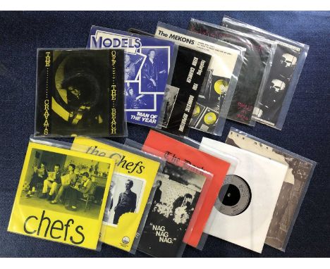 Punk/New Wave/Indie - 11 x 7" Single Records: The Cravats - Of The Beach, Models - Freeze, Au Pairs - You, The Mekons - Where