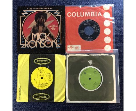 70s Rock/Pop - 31 x 7" Single Records: Mick Ronson - Live on Old Grey Whistle Test, Pink Floyd - See Emily Play, Upp - Dance 