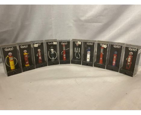 TEN MODEL GAS PUMPS 