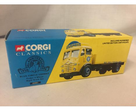 A CORGI CLASSICS BLUE CIRCLE CEMENT FODEN 4 WHEEL RIGID TRUCK SET NUMBER 12501 IN ORIGINAL BOX 