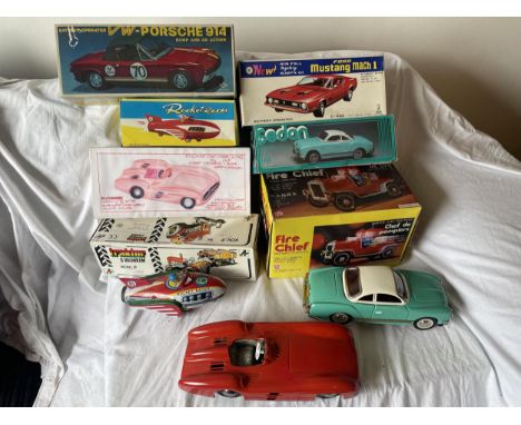 FOUR BOXED CKO AND KOVAP VEHICLES - TRACTOR AND TRAILER, TWO BUSES AND AS MERCEDES TRUCK 