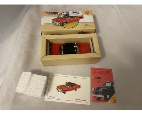 A CORGI CHEVROLET CHICAGO FIRE CHIEF NUMBER 97389 IN ORIGINAL BOX 