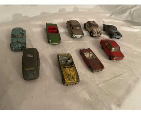 NINE UNBOXED SPOT ON MODEL VEHICLES - VARIOUS STATES OF REPAIR 