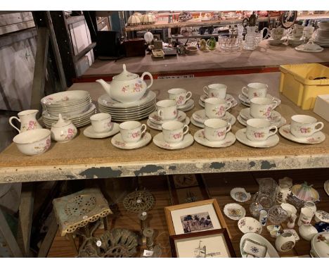 A CZECHOSLOVAKIAN THUM DINNER SERVICE TO INCLUDE CUPS, SAUCERS, BOWLS, PLATES, SUGAR BOWL, CREAM JUG AND TEAPOT 