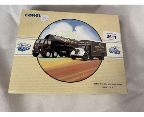 A NEW AND BOXED CORGI TRUCKS TATE AND LYLE SET FODEN TANKER AND BEDFORD O SERIES 