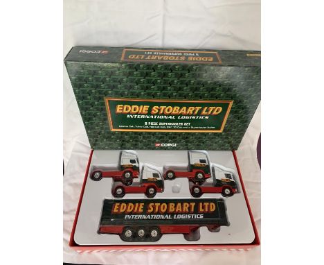 AN AS NEW AND BOXED CORGI EDDIE STOBART LIMITED INTERNATIONAL LOGISTICS 5 PIECE SUPER HAULER SET 