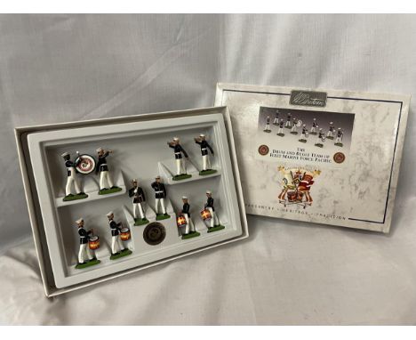 A BOXED BRITAINS  MARINE FORCE PACIFIC THE DRUM AND BUGLE TEAM OF FLEET TEN PIECE MODEL SOLDIER SET - NUMBER 5799 