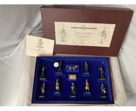 A BOXED BRITIANS THE ROYAL IRISH RANGERS TEN PIECE MODEL SOLDIER SET -  NUMBER 5192 - LIMITED EDITION NUMBER 2638/5000 