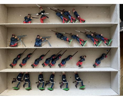 TWENTY FIVE UNBOXED BRITAINS METAL SOLDIERS - NINETEEN FRENCH ARMY 3RD ZOUAVES BELIEVED FROM SET 00167 AND SIX BELIEVED ROYAL