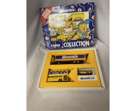 A CORGI WEETABIX COLLECTION THREE VEHICLE SET ORIGINAL BOX 