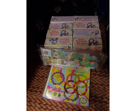 EIGHT BOXED MAKE A MIRROR SETS, LOOM BAND SET AND BABY WALL PLAQUES 