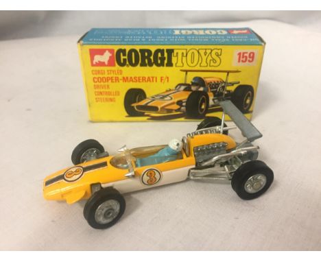 A CORGI COOPER-MASERATI F1 NUMBER 159 IN ORIGINAL BOX 