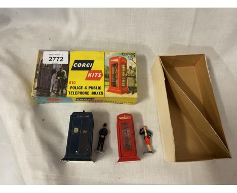 A BOXED CORGI KITS POLICE AND PUBLIC PHONE BOX SET - NUMBER 610 