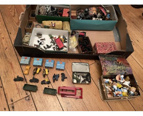 A LARGE QUANTITY OF VARIOUS MODEL VEHICLE AND SPARES INCLUDING CORGI TYRES ETC 