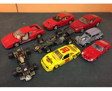 SEVEN LARGE DIECAST MODEL V=CARS FOR SPARES OR REPAIRS 