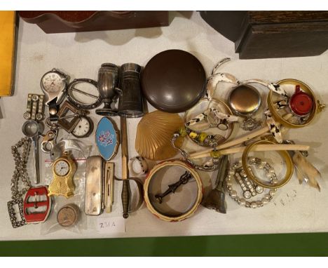 VARIOUS COLLECTABLE ITEMS TO INCLUDE JEWELLERY, LETTER OPENER, CLOCK ETC 